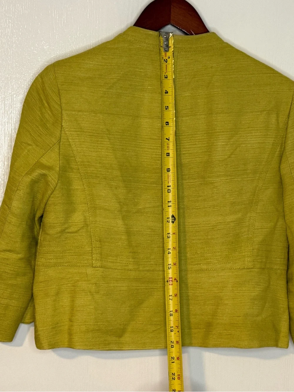 Jones New York Collection Linen Blend Jacket | Citron Chartreuse Blazer | Women - Picture 6 of 7